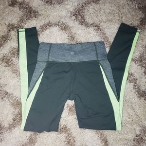 Athleta Leggings Grey and Neon Green